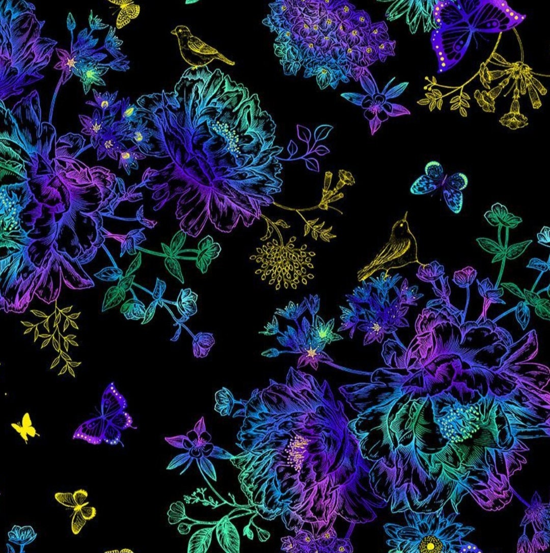 Luminous by Chong A Hwang for Timeless Treasures Purple, Blue, and ...