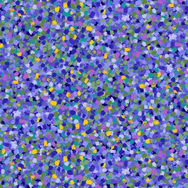 Wild Iris by Chong A Hwang for Timeless Treasures Multicolor Iris Dots Cotton Quilt Fabric