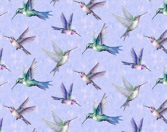 Floral Fabric | Garden Delight Hummingbird Flower | Timeless Treasures ...