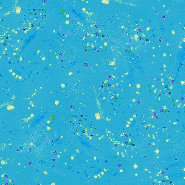 Utopia by Chong A Hwang for Timeless Treasures Turquoise Paint Splatter Cotton Quilt Fabric CM1028-TURQ