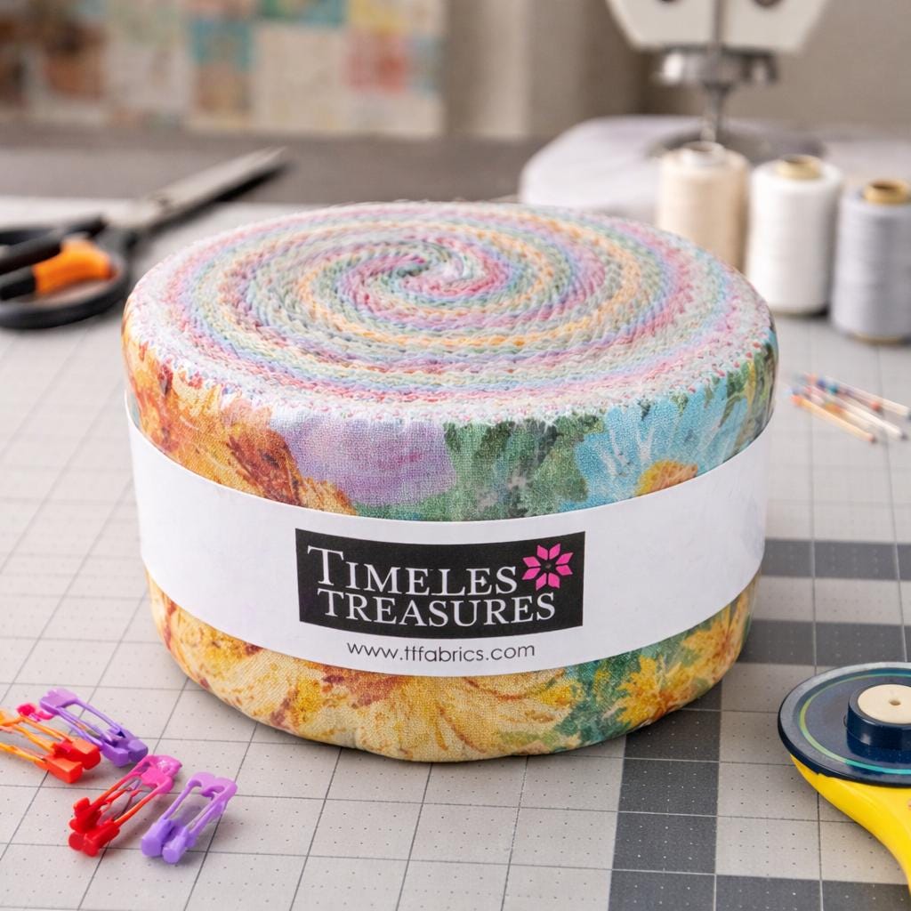 Timeless Treasures Impression Floral Jelly Roll Bundle Cotton Quilt ...