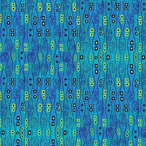 Cleo by Chong A Hwang for Timeless Treasures Turquoise Abstract Bejeweled Stripes Cotton Quilt Fabric