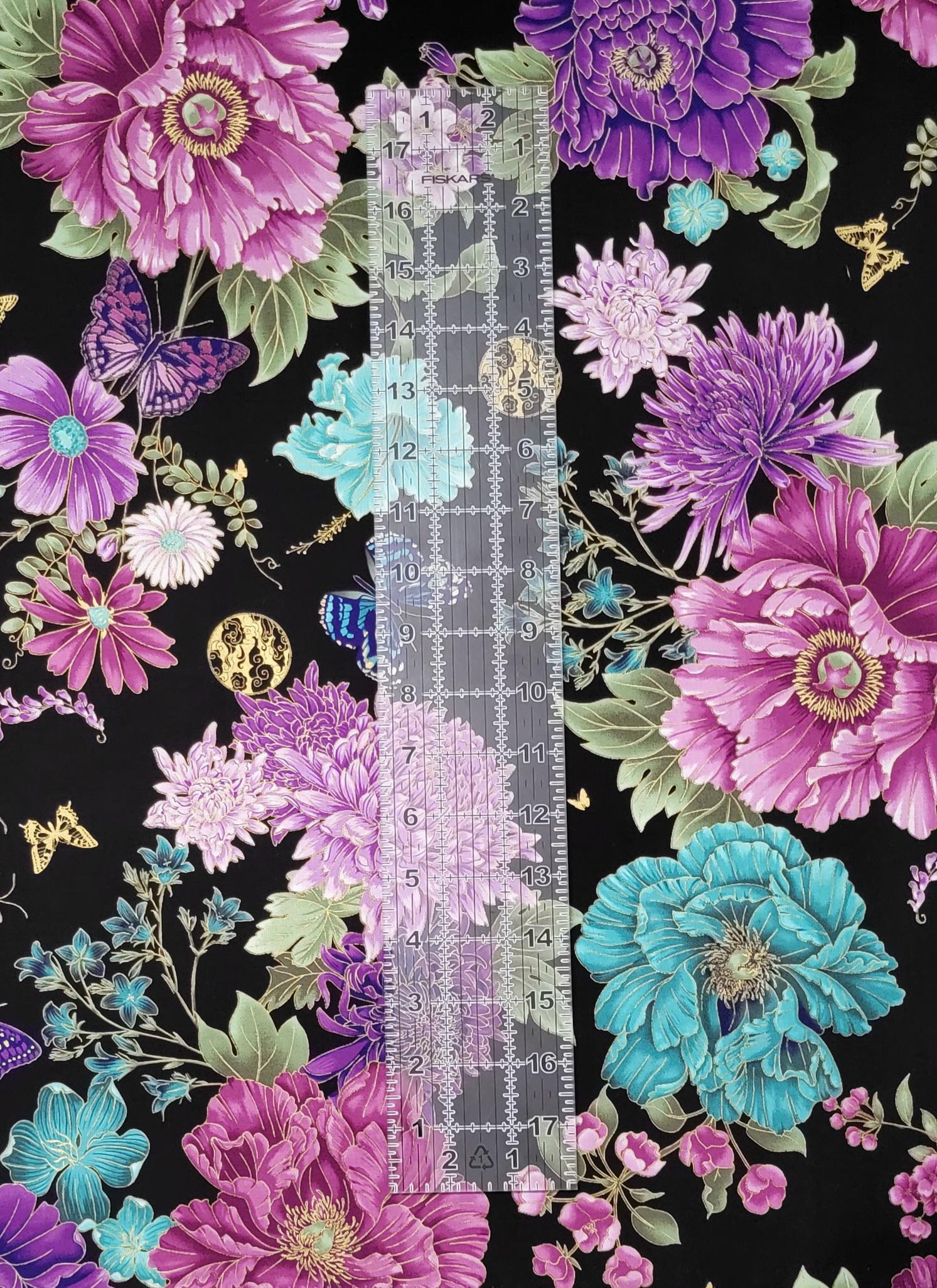 Shizuka by Chong A Hwang for Timeless Treasures Asian Flowers and ...