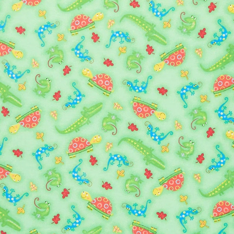 Florida Alligator Fabric with Bamboo handle clutch main image 0