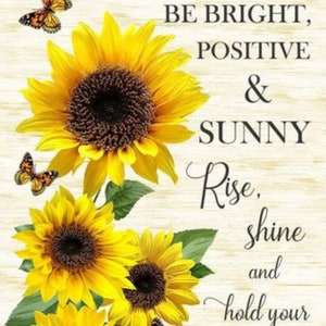 Advice from a Sunflower by Timeless Treasures Yellow Sunflowers and Butterflies Cotton Quilt Fabric Panel 24&quot; x 43&quot;
