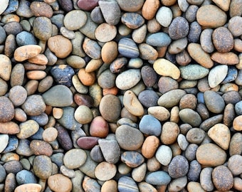Elizabeth Studio Landscape Medley Gold Tan Pebble Rocks Cotton Quilt Fabric