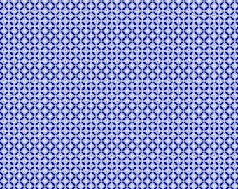 Empress by Chong A Hwang for Timeless Treasures - Tissu pour courtepointe en coton bleu métallique avec de jolies fleurs géométriques géométriques