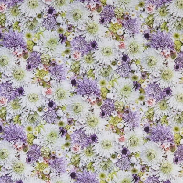 Hand Picked by Maywood Studio White, Pink, and Lavender Flowers Cotton Quilt Fabric