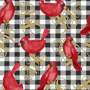 BOLT END 34 INCHES Christmas Cardinal Joy by Susan Winget for Springs Creative, Joy to the World Holiday Cotton Quilt Fabric