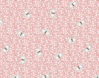 Baby in Bloom Pink Butterflies Comfy Cotton FLANNEL Fabric by 3 Wishes