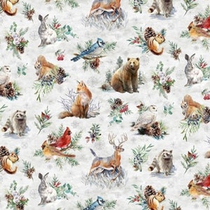 Winter Animal Vignette Woodland Animals in Winter Winter Tales by ...