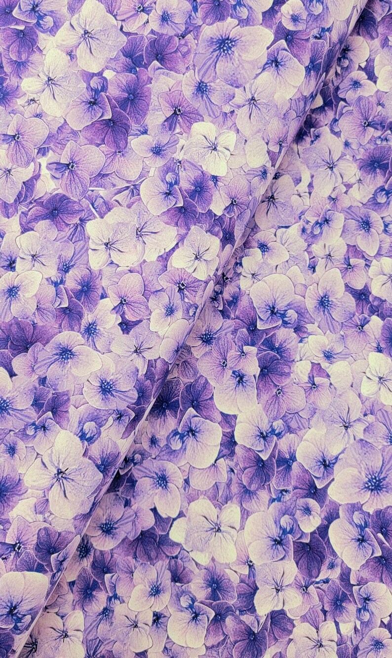 Timeless Treasures Garden Delight Purple Lilac Packed Flowers Cotton ...