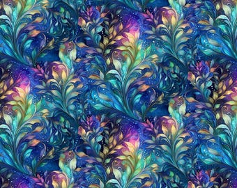 Illusion libellule par Timeless Treasures Tissu de courtepointe en coton Rainbow Fantasy Leafy Vines