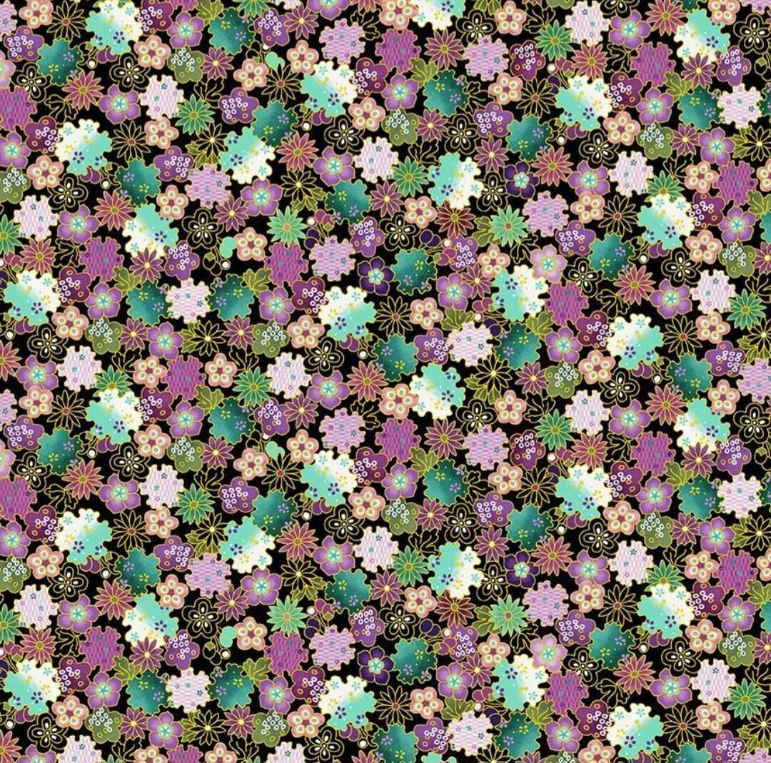 Shizuka by Chong A Hwang for Timeless Treasures Small Asian Flowers ...