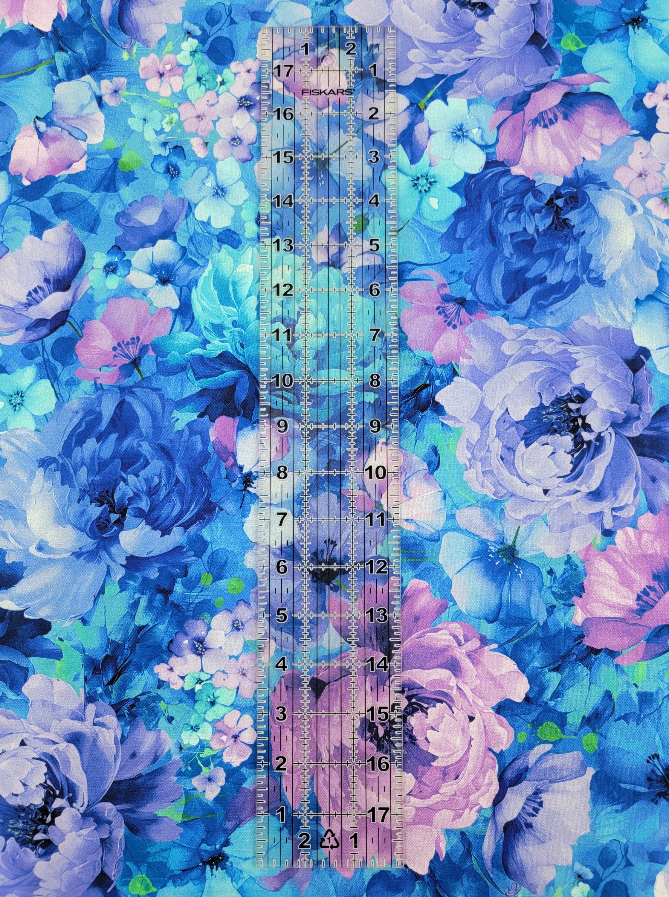 Bellagio by Timeless Treasures Packed Blue and Purple Flowers Cotton ...