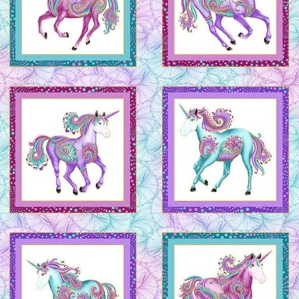 Unicorn Fabric Panel Etsy