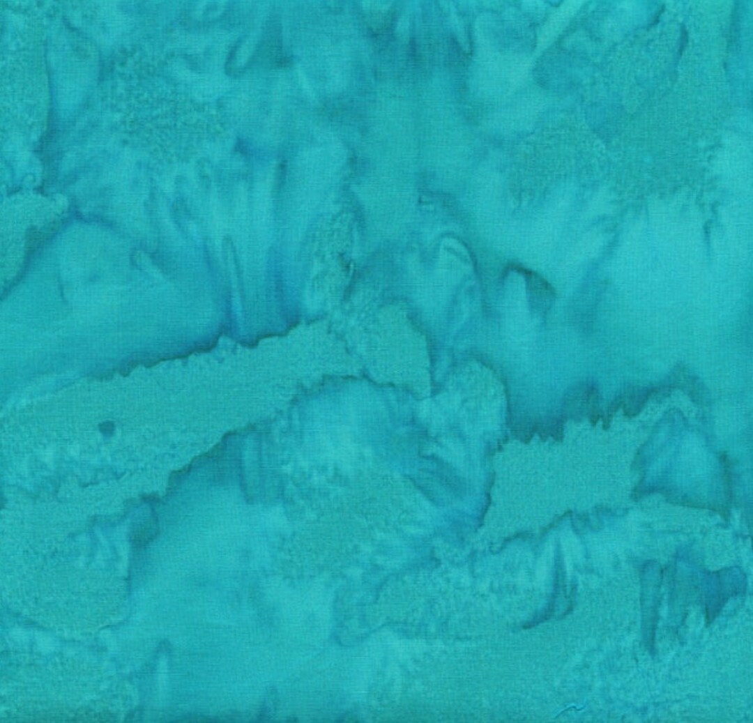 Hoffman Turquoise Blue Cabo Watercolor Bali Batik Cotton Quilt Fabric ...