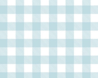 Blue and White Gingham Cotton Comfy FLANNEL Fabric by A. E. Nathan