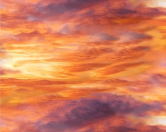 Windham by Whistler Studios 5 o'clock Somewhere Sunrise Sunset Landscape Theme Cotton Quilt Fabric Half Yard