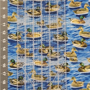 Timeless Treasures Lakeside Cabin Mallard Ducks on Blue Lake Water ...