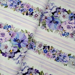 Timeless Treasures Garden Delight Floral Border Stripe Cotton Quilt ...