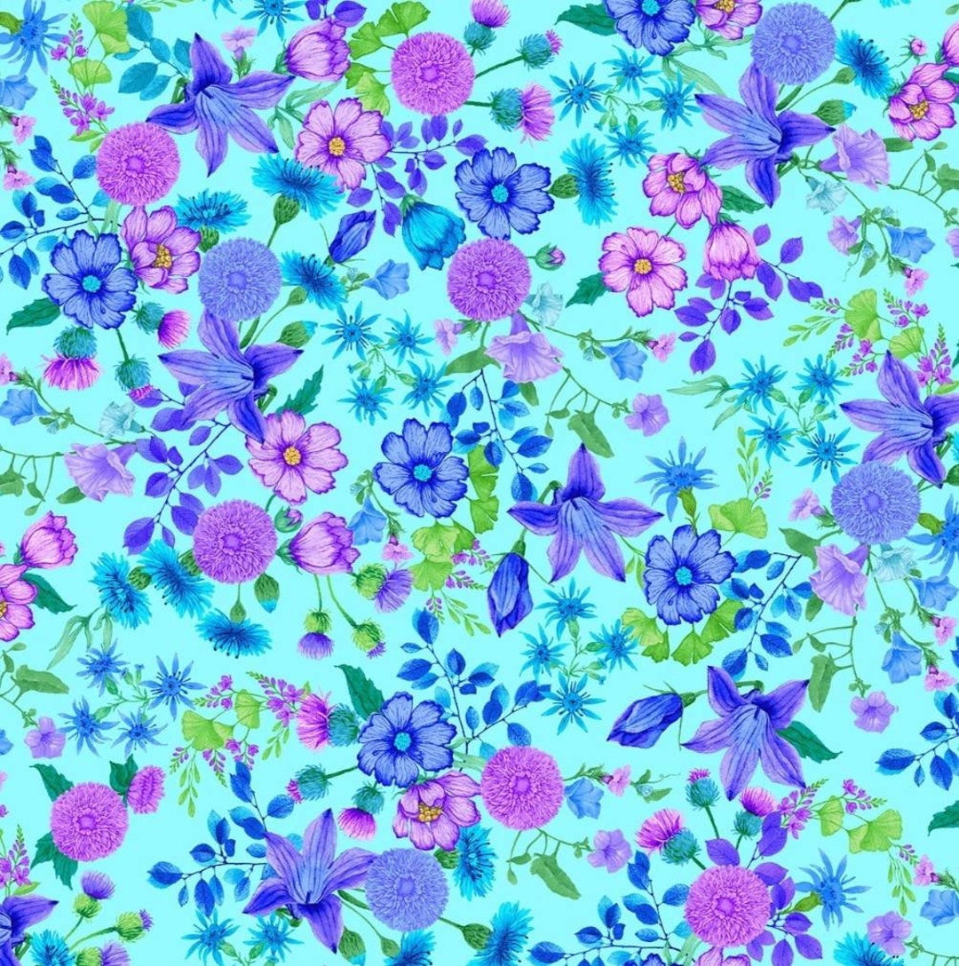 Forest Magic by Chong A Hwang for Timeless Treasures Light Blue and ...