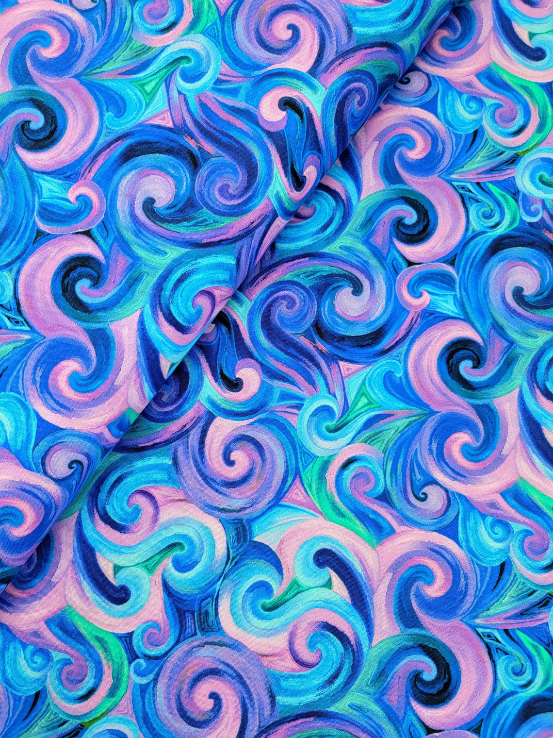 Bellagio by Timeless Treasures Blue, Purple, and Green Swirl Cotton ...
