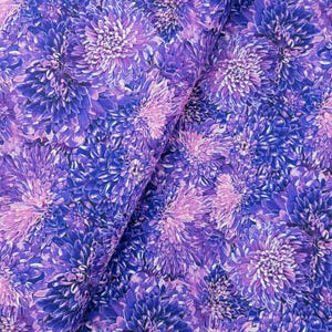 Timeless Treasures Garden Delight Purple Packed Flowers Cotton Quilt ...