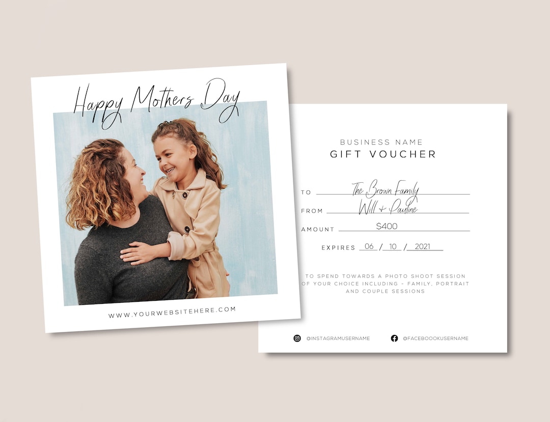 Mother's Day Gift Voucher / Mothers Day Gift Certificate / DIY Gift