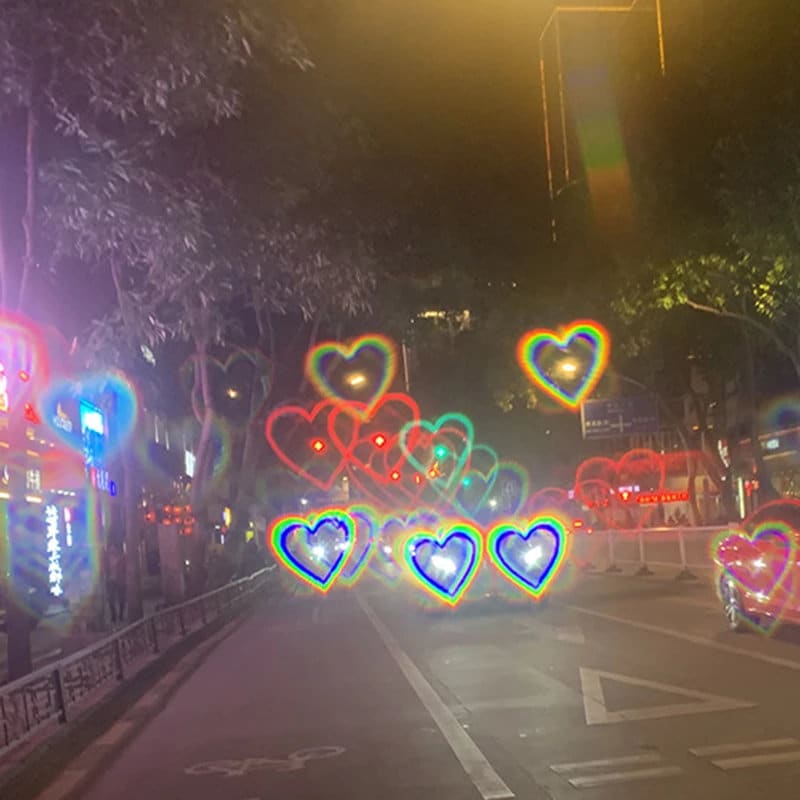 Heart Effect Diffraction Glasses See Hearts Special Effect Rave Festival Light Changing Eyewear 