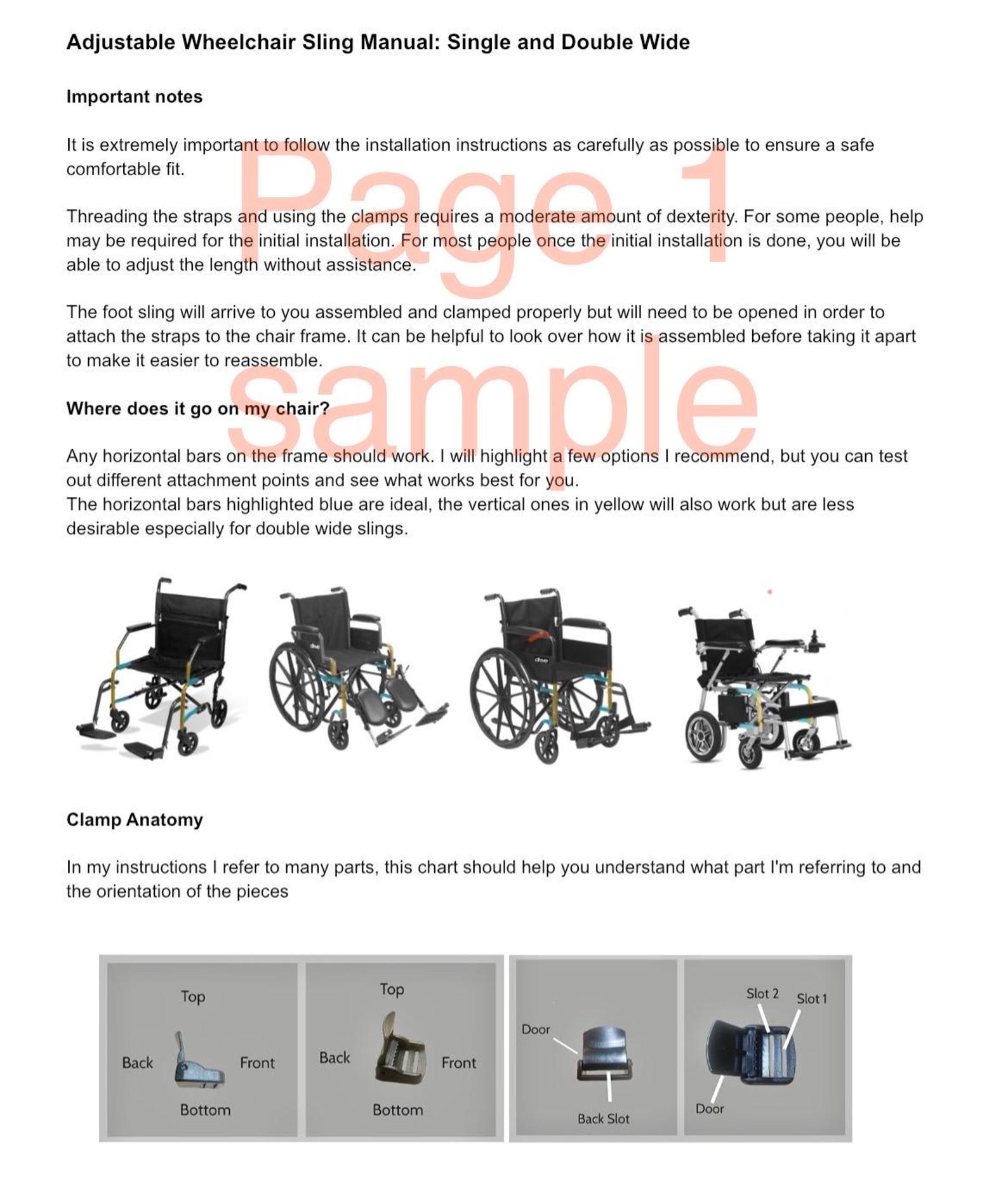 Printable Wheelchair Ramps Instructions.pdf Wheelchair Sling Owners Manual PDF (contains Instructions for ...