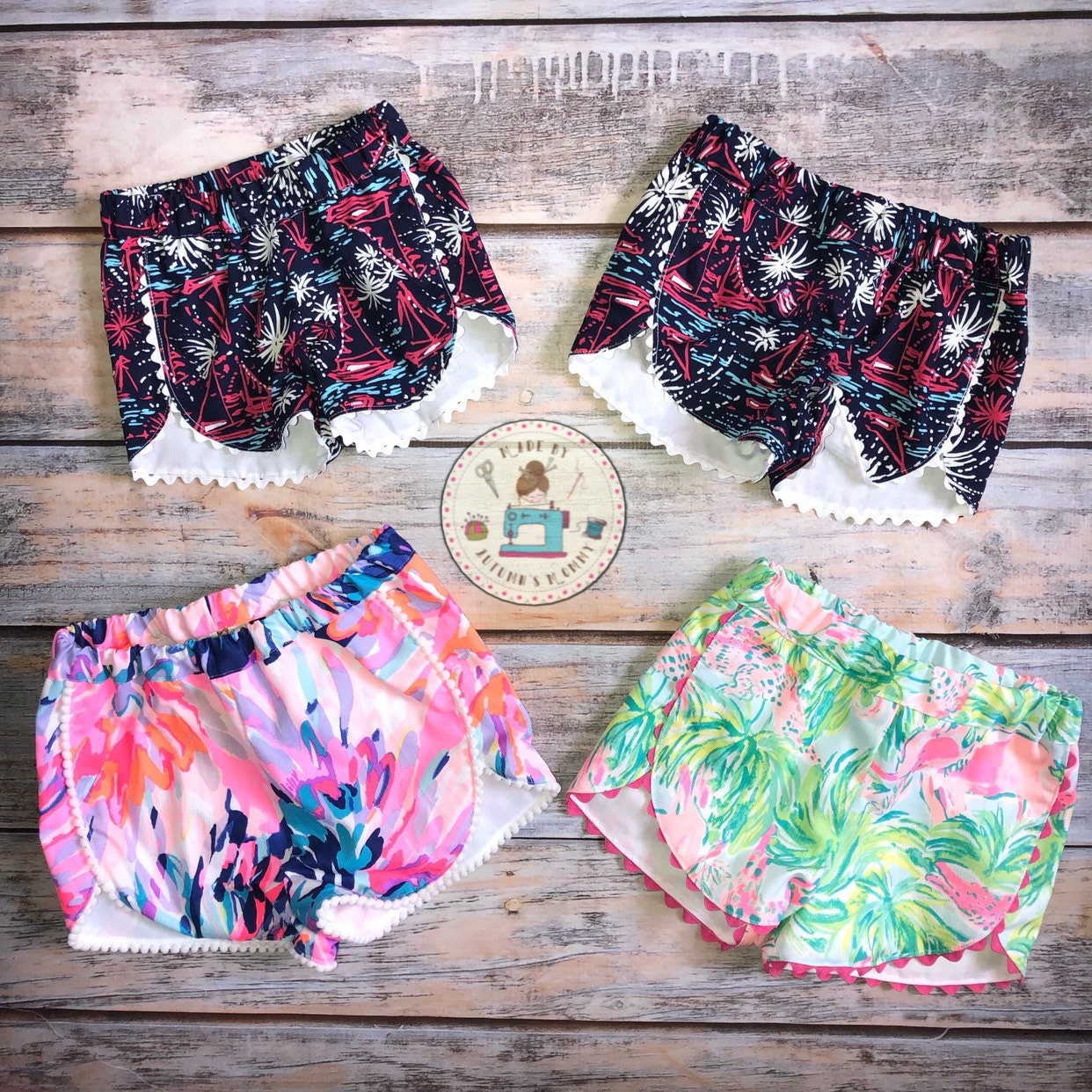 Lilly  handmade summer shorts for  girls, toddler, baby. Fully Lined …