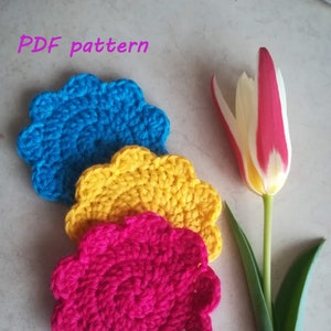 Crochet Mini Flowers Coasters - PDF pattern