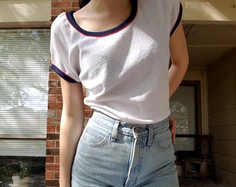 Vintage 1970s white terrycloth shirt