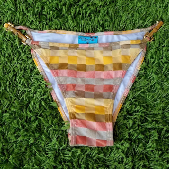 Vintage 80's or 90's checkered bikini bottoms - image 1