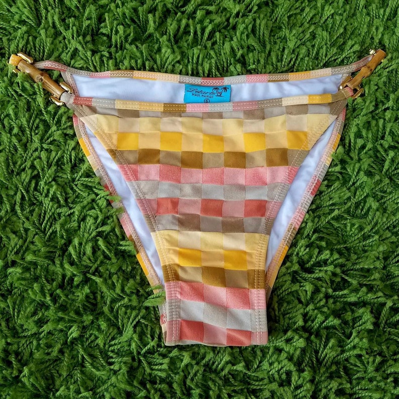 Vintage 80's or 90's checkered bikini bottoms image 1