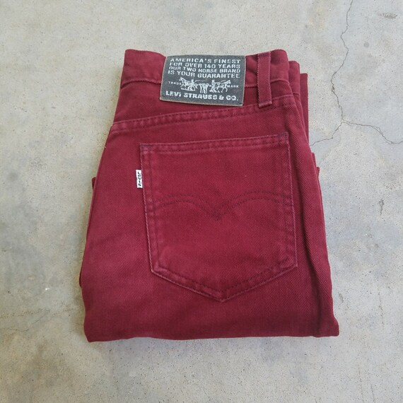 burgundy levi jeans