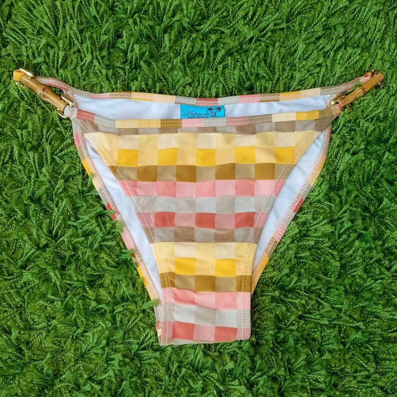 Vintage 80's or 90's checkered bikini bottoms image 4