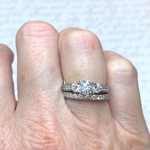 Vintage Platin 1.43 Karat Diamanten Hochzeitsset