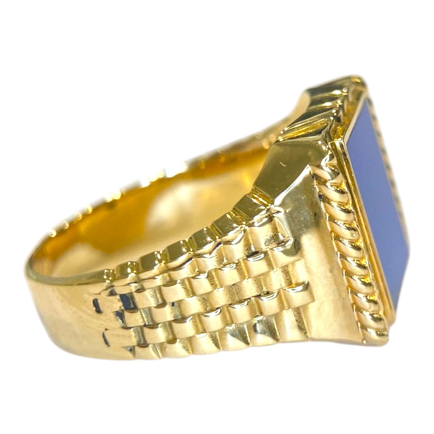 ヴィンテージ 18K イエローゴールド ラピスラズリ シグネットリング
