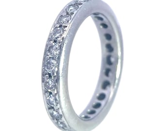 Pierścionek z platyny z diamentami Eternity Band rozmiar 7