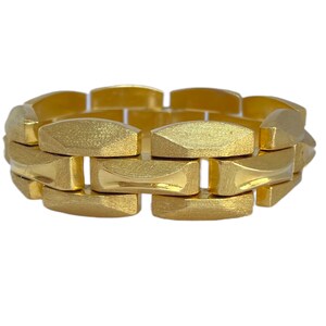 Vintage 18K Yellow Gold Large Mid-century Bracelet - Etsy
