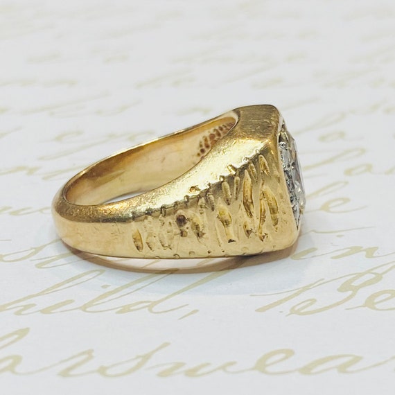 Vintage 14K Yellow Gold Diamond Ring - image 4