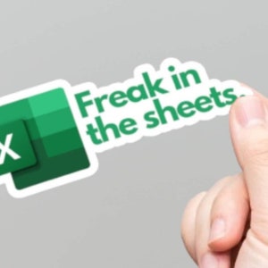 THE ORIGINAL Freak in the Sheets Vinyl Sticker Excel / Data Science / Spreadsheets / Office Gift