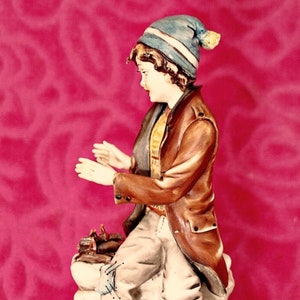 Vintage italienische Capodimonte Porzellan Junge Figur