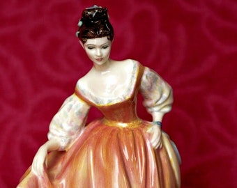 Figurka Vintage Royal Doulton Porcelain Lady &#39;Fair Lady - Coral Pink&#39; 1962