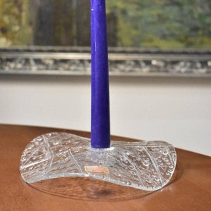 JOSKA Design Crystal Glass Candle Holder/Vintage Crystal Candle Holder/ Silberberg-kristall/Bavaria/Mid Century/Art Glass/Lead Crystal