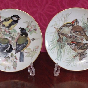 Pair of German 'Alt Tirschenreuth' WWF Porcelain Plate with Birds by Ursula Band