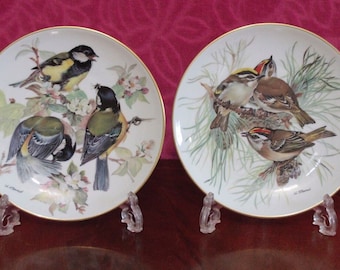 Pair of German &#39;Alt Tirschenreuth&#39; WWF Porcelain Plate with Birds by Ursula Band