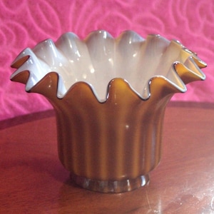 Antique Hand Blown Glass Oil Lamp Shade